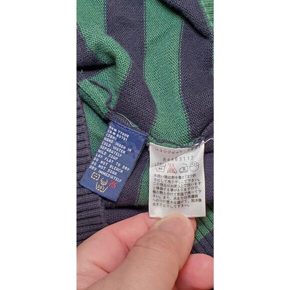 Tommy Hilfiger SZ L Jumper Sweater Men's Red Striped Knit Long Sleeve C19-18 - Picture 6 of 8